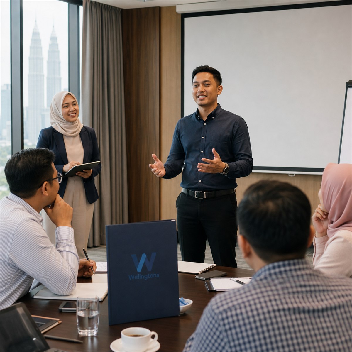 A professional building presentation confidence in a Welingtons workshop